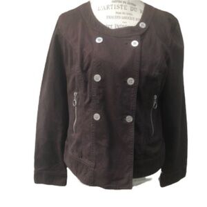 Brown Double Breasted Top     HG